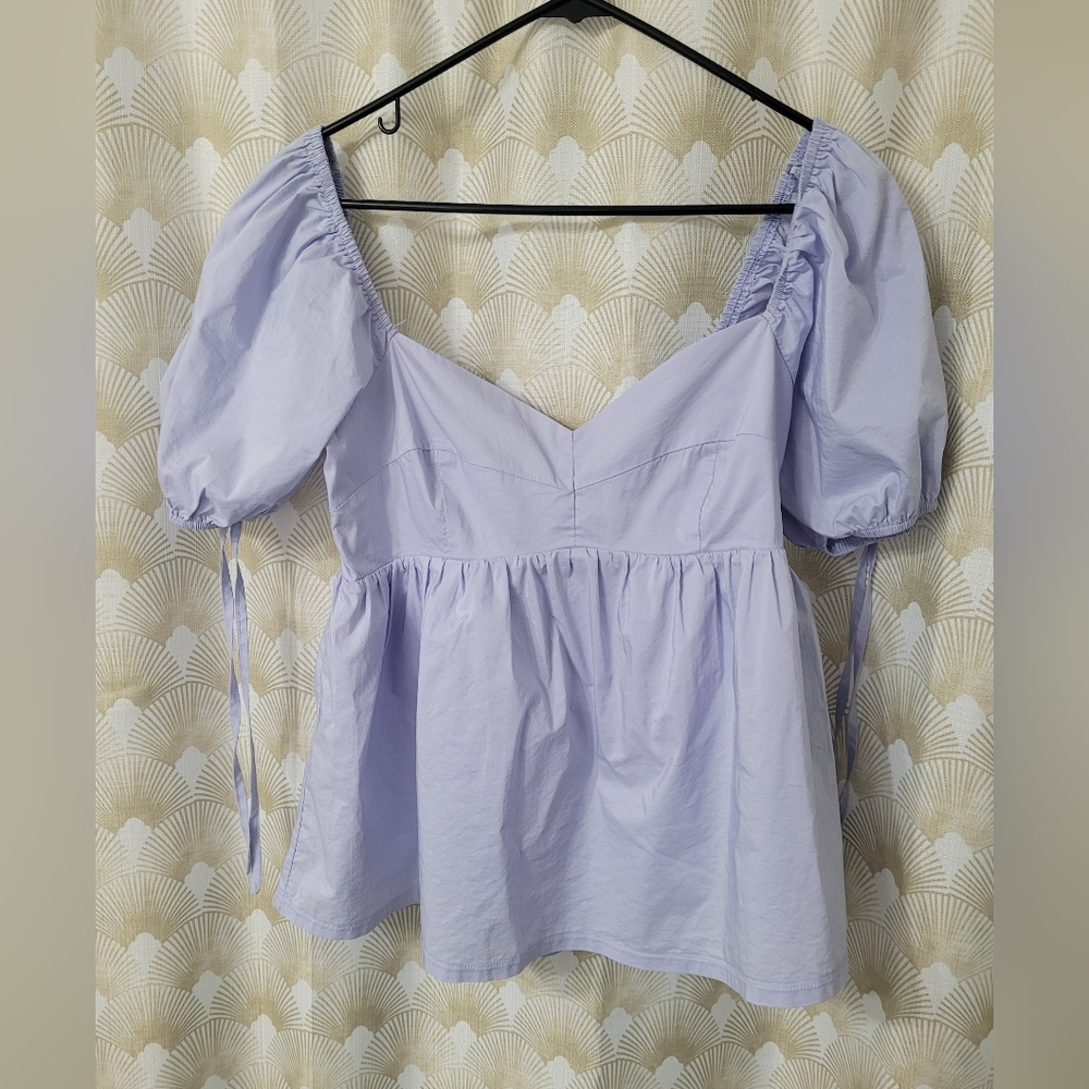 Lilac Puff Sleeve Blouse